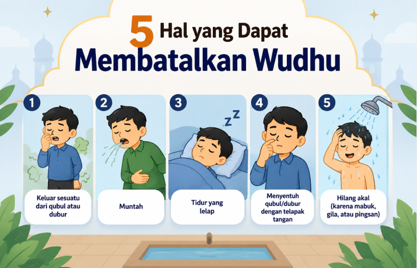 5 Hal yang Dapat Membatalkan Wudhu